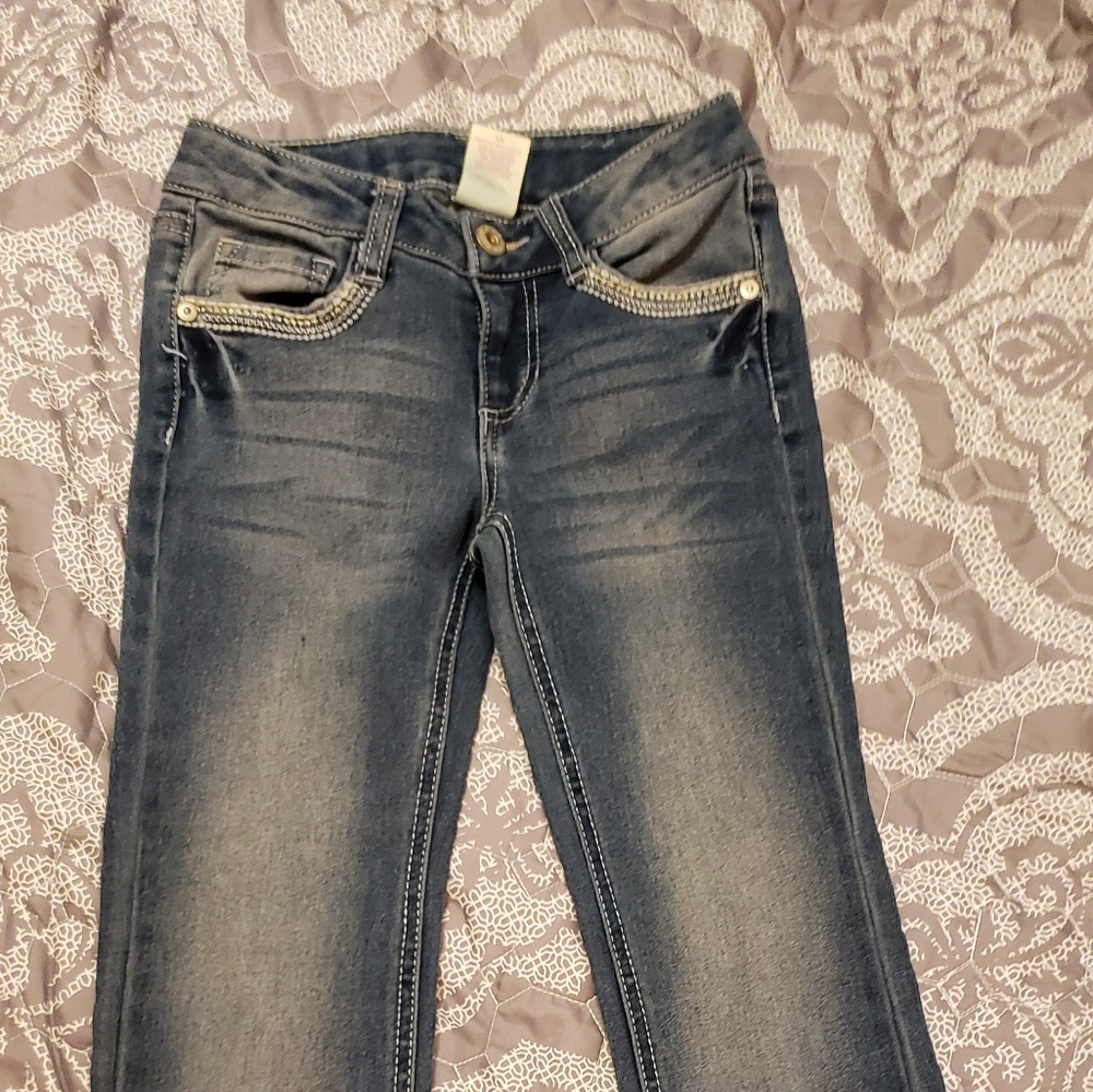 Girls embellished boot cut jeans
